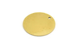 Brass Stamping Tag, 10 Raw Brass Round Charms With 1 Hole (18x0.60mm) A6148