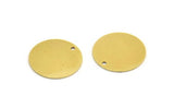 Brass Stamping Tag, 10 Raw Brass Round Charms With 1 Hole (18x0.60mm) A6148