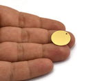 Brass Stamping Tag, 10 Raw Brass Round Charms With 1 Hole (18x0.60mm) A6148