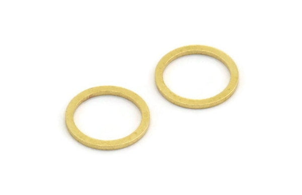 14mm Circle Connector, 50 Raw Brass Circle Connectors (14x1mm) A6154