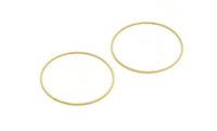 46mm Circle Connectors, 24 Raw Brass Circle Connectors (46x1mm) A6157