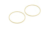 46mm Circle Connectors, 24 Raw Brass Circle Connectors (46x1mm) A6157