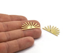 Brass Sun Earring, 4 Textured Raw Brass Sun Stud Earrings (16x30x0.80mm) M02307 A5851
