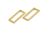 Pirinç Dikdörtgen Halka, 24 Ham Pirinç Açık Dikdörtgen Bağlantı Parçası (8x21x1mm) A5933