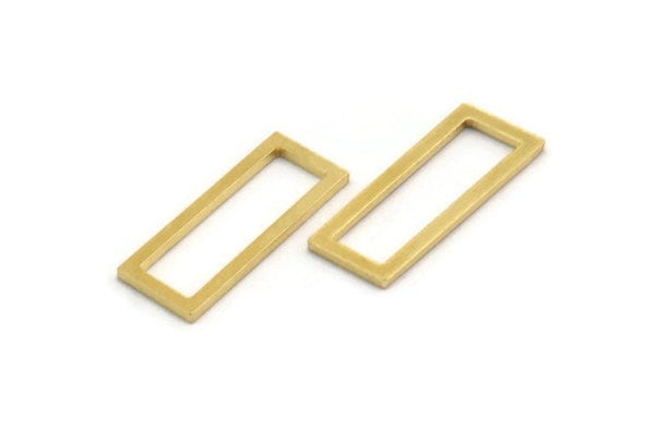 Pirinç Dikdörtgen Halka, 24 Ham Pirinç Açık Dikdörtgen Bağlantı Parçası (8x21x1mm) A5933