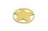 Brass Star Charm, 12 Raw Brass Star Charms, Charm Pendants (18x0.80mm) A5971