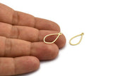 Brass Drop Charm, 50 Raw Brass Drop Charms With 1 Loop, Earrings, Findings (19x10x0.60mm) A5931