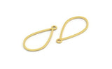 Brass Drop Charm, 50 Raw Brass Drop Charms With 1 Loop, Earrings, Findings (19x10x0.60mm) A5931