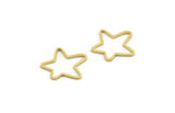 Brass Star Charm, 50 Raw Brass Star Charms, Charm Pendants (16x14x0.80mm) A5950