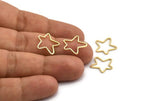 Brass Star Charm, 50 Raw Brass Star Charms, Charm Pendants (16x14x0.80mm) A5950