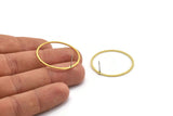 Brass Circle Earring, 8 Raw Brass Circle Stud Earrings (32x0.80mm) A5678 A6171