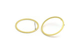 Brass Circle Earring, 8 Raw Brass Circle Stud Earrings (28x1.4x0.80mm) A3954 A6172