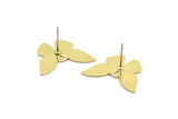Brass Butterfly Earring, 4 Raw Brass Butterfly Shaped Stud Earrings (23x17x0.80mm) A0246 A6185