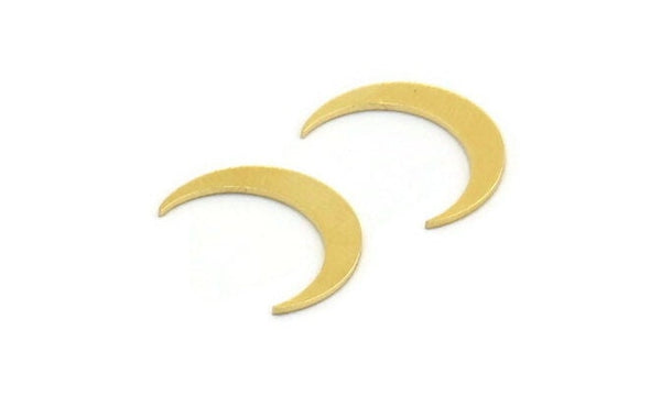 Brass Moon Blank, 50 Raw Brass Crescent Moon Blanks, Brass Blanks (16x3x0.60mm) A5932