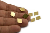 Brass Square Blank, 10 Raw Brass Square Blanks, Stamping Blanks (14x11x0.80mm) A5930