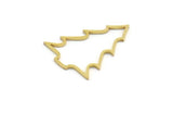 Brass Tree Charm, 50 Raw Brass Tree Charms, Pendant, Findings (25x19x0.80mm) A5954