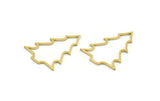 Brass Tree Charm, 50 Raw Brass Tree Charms, Pendant, Findings (25x19x0.80mm) A5954