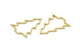 Brass Tree Charm, 50 Raw Brass Tree Charms, Pendant, Findings (25x19x0.80mm) A5954