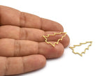 Brass Tree Charm, 50 Raw Brass Tree Charms, Pendant, Findings (25x19x0.80mm) A5954