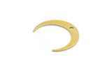 Brass Moon Charm, 24 Raw Brass Crescent Moon Charms With 1 Hole (16x3x0.60mm) A5949