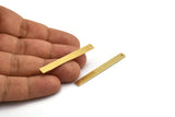 Brass Stick Charm, 8 Raw Brass Necklace Bars With 1 Hole, Findings, Earrings (46x5x1mm) A5958