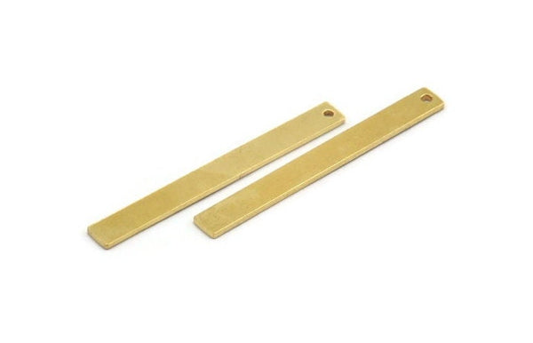 Brass Stick Charm, 8 Raw Brass Necklace Bars With 1 Hole, Findings, Earrings (46x5x1mm) A5958