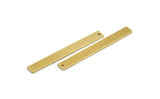 Brass Stick Charm, 8 Raw Brass Necklace Bars With 1 Hole, Findings, Earrings (46x5x1mm) A5958