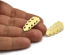 Brass Leaf Earring, 4 Raw Brass Leaf Stud Earrings (30x13x0.80mm) M01704 A5741