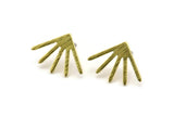 Brass Sun Earring, 8 Textured Raw Brass Sun Stud Earrings, Earring Findings (18x13x0.80mm) M02423 A5747