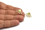 Brass Sun Earring, 8 Textured Raw Brass Sun Stud Earrings, Earring Findings (18x13x0.80mm) M02423 A5747