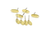 Brass Oval Earring, 12 Raw Brass, Hammered Brass Stud Earrings With 1 Hole (12x5x0.80mm) M02806 A5803