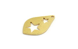 Brass Star Charm, 8 Raw Brass Star Charms With 1 Hole, Charm Pendants (22x13x0.80mm) A5952