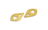 Brass Star Charm, 8 Raw Brass Star Charms With 1 Hole, Charm Pendants (22x13x0.80mm) A5952