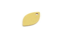 Brass Marquise Charm, 24 Raw Brass Oval Shaped Charms With 1 Hole (14x8x0.60mm) A5945