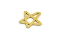 Brass Star Charm, 24 Raw Brass Star Charms, Charm Pendants (16x14x0.80mm) A5968