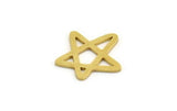 Brass Star Charm, 24 Raw Brass Star Charms, Charm Pendants (16x14x0.80mm) A5968