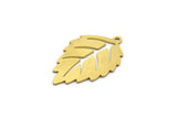 Brass Leaf Charm, 12 Raw Brass Leaf Charms With 1 Loop (26x17x0.60mm) A5854