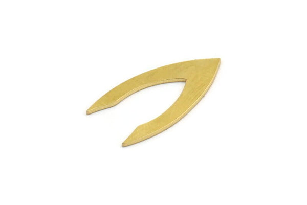 Brass Blank, 12 Raw Brass, Brass Blanks, V Shaped Blanks (27x14x0.80mm) A5941