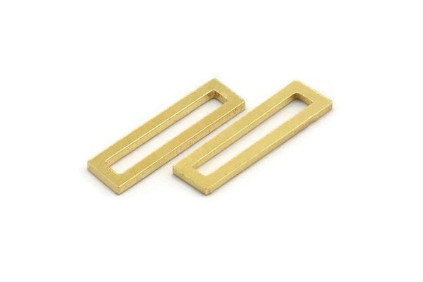 Pirinç Dikdörtgen Halka, 24 Ham Pirinç Açık Dikdörtgen Bağlantı Parçası (5x18x1mm) A5940