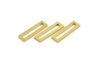 Pirinç Dikdörtgen Halka, 24 Ham Pirinç Açık Dikdörtgen Bağlantı Parçası (5x18x1mm) A5940