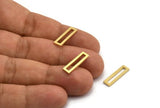 Pirinç Dikdörtgen Halka, 24 Ham Pirinç Açık Dikdörtgen Bağlantı Parçası (5x18x1mm) A5940
