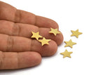 Brass Star Blank, 24 Raw Brass Tiny Star Shaped Blanks, Stamping Brass (13x12x0.80mm) A5935