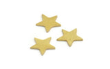Brass Star Blank, 24 Raw Brass Tiny Star Shaped Blanks, Stamping Brass (13x12x0.80mm) A5935