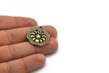 Brass Octagon Charm, Raw Brass Octagon Charm With 1 Loop, Moon Phases Findings, Star Findings (28x25x1.5mm) N2247