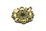 Brass Star Charm, Raw Brass Star Charm With 1 Loop, Moon Phases Findings (28.5x25.5x1.5mm) N2219