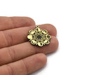 Brass Star Charm, Raw Brass Star Charm With 1 Loop, Moon Phases Findings (28.5x25.5x1.5mm) N2219