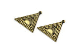 Brass Triangle Charm, Raw Brass Triangle Charm With 1 Loop, Sun Findings, Sun Rising Findings (26x25x1.5mm) N2267