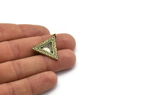 Brass Triangle Charm, Raw Brass Triangle Charm With 1 Loop, White Brass Sun Findings, White Brass Sun Rising (26x25x1.5mm) N2268