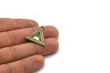 Brass Triangle Charm, Raw Brass Triangle Charm With 1 Loop, White Brass Sun Findings, White Brass Sun Rising (26x25x1.5mm) N2268