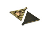 Brass Triangle Charm, Raw Brass Triangle Charm With 1 Loop, Copper Sun Findings, Copper Sun Rising Findings (26x25x1.5mm) N2269